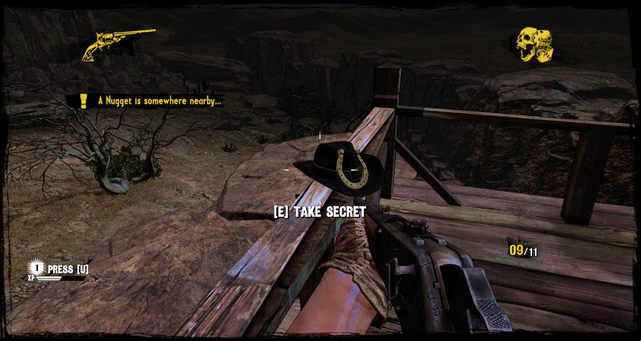 The water tower railing, near the bandits' camp - Episode 6 - Nuggets of Truth (Secrets) - Call of Juarez: Gunslinger - Game Guide and Walkthrough