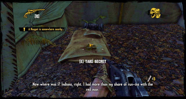 The tent in the Indian's camp - Episode 13 - Nuggets of Truth (Secrets) - Call of Juarez: Gunslinger - Game Guide and Walkthrough