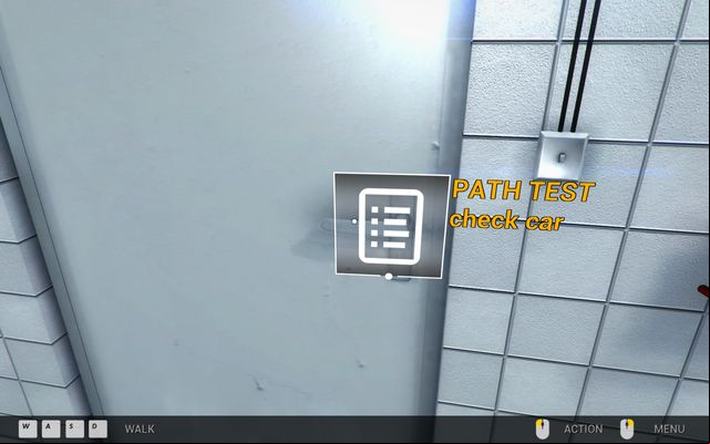 Door put in the middle of the glass wall lead us to the diagnostics path where we can test every repaired car - Second garage - Garage walks - Car Mechanic Simulator 2014 - Game Guide and Walkthrough