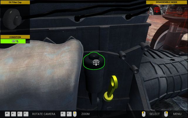 Oil filter is on the left from the gearbox. - Order 2 - Aisan Cougar - Orders - First garage - Car Mechanic Simulator 2014 - Game Guide and Walkthrough