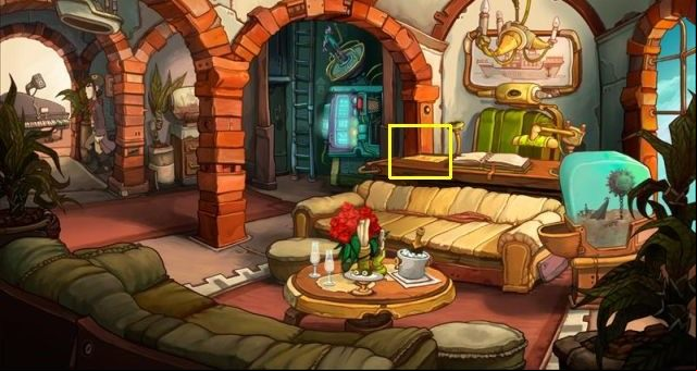 Unfortunately, the girl has not appeared at the meeting, while Rufus discovers the signs of a romantic dinner in the captains apartment - Ask Goal on a date | Chaos on Deponia Walkthrough - Have words with Goal - Chaos on Deponia Guide