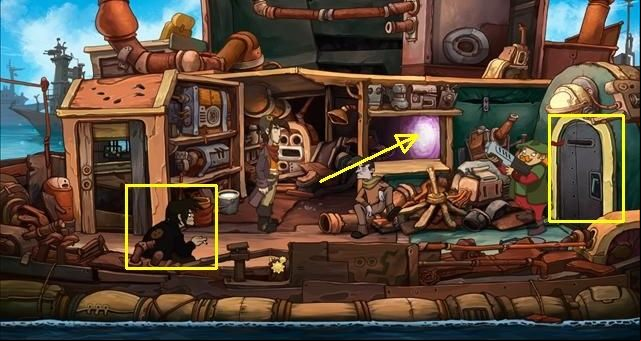 Once the battle is over, Goal will travel to Docs workshop, followed by Rufus - Chasing Goal - Save Goal and Doc - Chaos on Deponia Walkthrough - Chasing Goal - Chaos on Deponia Guide
