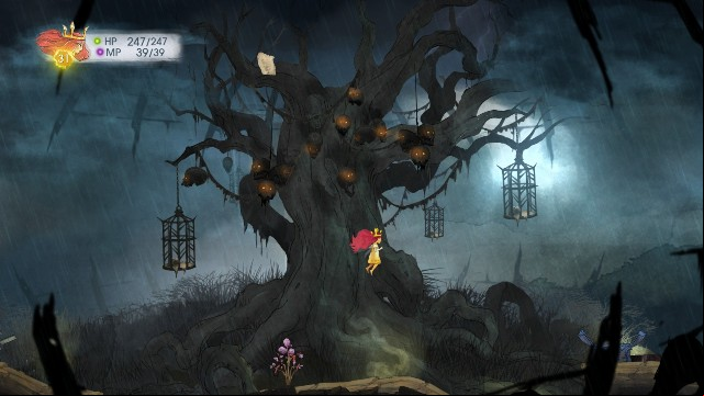 At the top of this location, next to a tree with glowing skulls, there is a message - Chapter 8 | Collectibles - Collectibles - Child of Light Game Guide