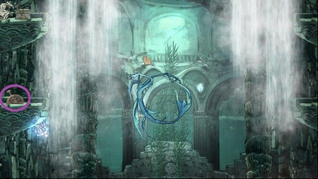 If you keep moving left, you will cross the ice-bound part of the map and the coral one - Chapter 10 - The Lowest of the Low | Walkthrough - Walkthrough - Child of Light Game Guide
