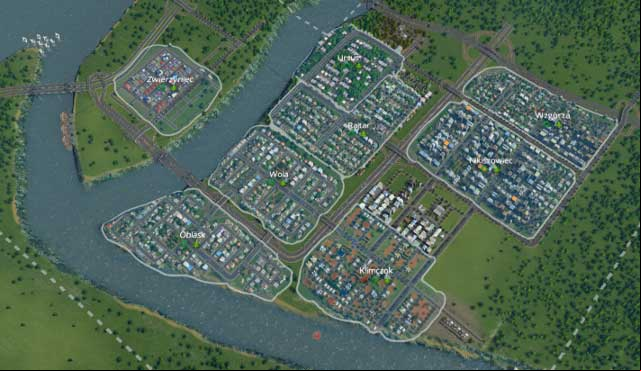 When the city reach few hundred of citizens, you should allocate some regions which will function under common name, like residential districts and territories focused on specific industry direction - Cities Skylines: Districts - Growth of the city - Cities: Skylines Game Guide