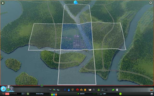 From time to time the game will allow you to buy for a very cheap price a new piece of territory, where you can grow your city - Cities Skylines: New territory - buying - Mayor - Cities: Skylines Game Guide