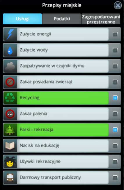 This allows you to adapt your city to specific standards by issuing optional laws connected to the way your city functions - Cities Skylines: Budget, policies - Mayor - Cities: Skylines Game Guide