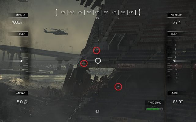 Follow Hesh left and when you get on the bottom, you receive another order of using remote sniper rifle - 04 - Struck Down - Campaign - Walkthrough - Call of Duty: Ghosts - Game Guide and Walkthrough