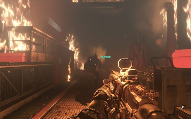 Crouch to avoid smoke. - 11 - Atlas Falls - Campaign - Walkthrough - Call of Duty: Ghosts - Game Guide and Walkthrough