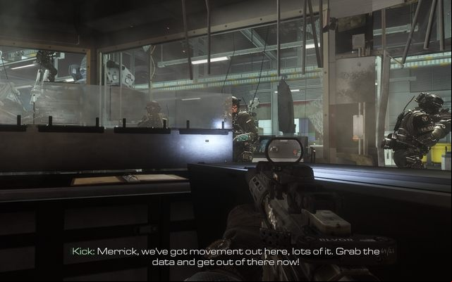 Hide behind the desk. - 13 - End of The Line - Campaign - Walkthrough - Call of Duty: Ghosts - Game Guide and Walkthrough