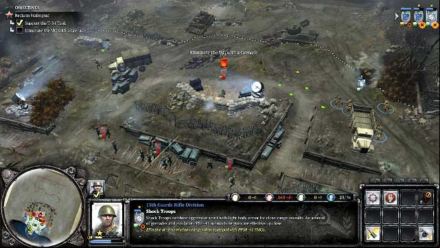 Use the grenade (E), to eliminate the HMG team - Mission 01 - Stalingrad Rail Station - The Campaign Mode - Company of Heroes 2 - Game Guide and Walkthrough