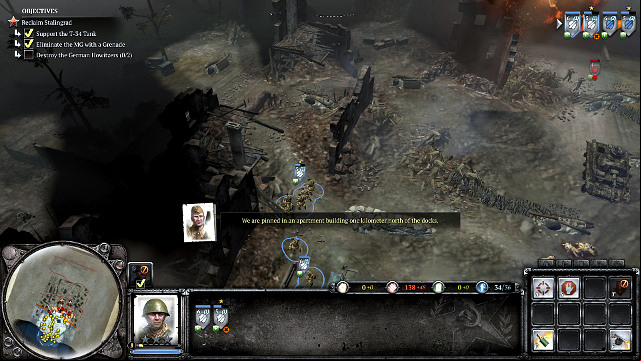 You will be notified that the German artillery is nearby - Mission 01 - Stalingrad Rail Station - The Campaign Mode - Company of Heroes 2 - Game Guide and Walkthrough