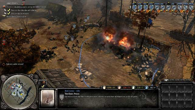 The destroyed trucks will not the Reich - Mission 02 - Scorched Earth - The Campaign Mode - Company of Heroes 2 - Game Guide and Walkthrough