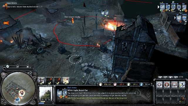 M3A1 is excellent for taking out snipers - Mission 06 - Stalingrad Aftermath - The Campaign Mode - Company of Heroes 2 - Game Guide and Walkthrough