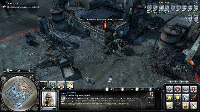 Before you free the captain, you need to destroy the nearby enemy base - Mission 06 - Stalingrad Aftermath - The Campaign Mode - Company of Heroes 2 - Game Guide and Walkthrough