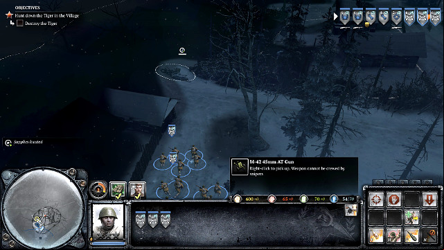 One of the cannons is to the left of the Western key point - Mission 08 - Tiger Hunting - The Campaign Mode - Company of Heroes 2 - Game Guide and Walkthrough