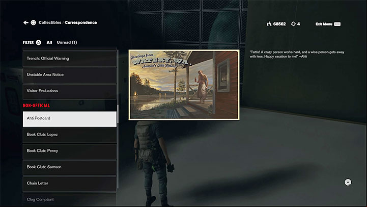 If you successfully complete all the quests of the Another Fine Mess group of AWE DLC, then in addition to the standard rewards (source, crafting materials, weapon modifications) you will also receive a unique collectible - a postcard from Ahti - Control AWE: Another Fine Mess Burn the Dark walkthrough - Side quests & optional missions - Control Guide