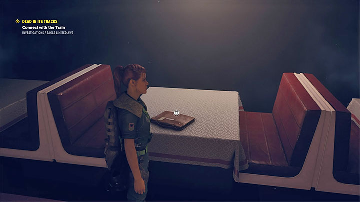 While in the train, you have to solve a puzzle by interacting with items lying on tables in the right order - Control AWE: Dead in the Tracks walkthrough - Side quests & optional missions - Control Guide