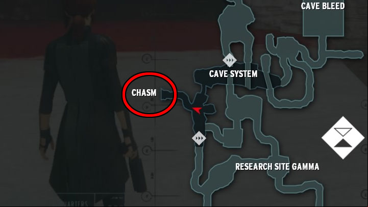 This quest begins in the Chasm located in the western part of the map - we have marked it on the picture - Control The Foundation: Found Footage - walkthrough - Side quests - Control Guide