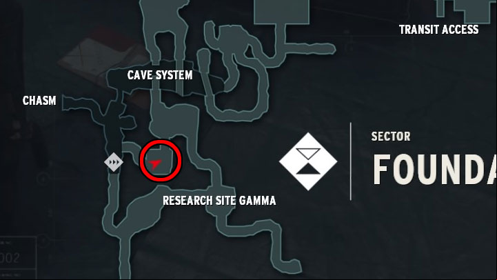 Adventure Accepted - the document is in the campground marked in the screenshot, which you can optionally visit on your way from the Gamma Research Site area to the main part of the Deep Cavern - Control The Foundation: Collectibles, Secrets - Secrets - Control Guide