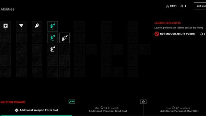 Each ability on the is costs a certain number of skill points - Control: Character development - Basics - Control Guide