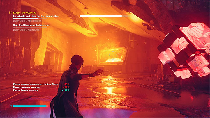 Here, your objective is to find and burn Hiss-corrupted materials - Control: Expeditions - guide and walkthrough - Secrets - Control Guide