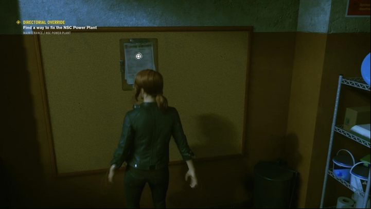 In the office, talk to the janitor and then take the side task from the board - What a mess: burn the trash - Control: Directorial Override - walkthrough - Main Quests - Control Guide