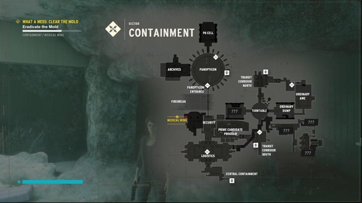 The fifth targeted mold is in the room with lots of boxes and luggage - Control: What a Mess Clear the Mold - walkthrough - Side Quests - Control Guide