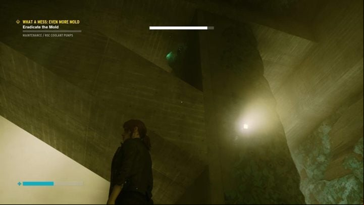 The next source is between the columns, near the corridor full of mold on the walls - Control: What a Mess Even More Mold - walkthrough - Side Quests - Control Guide