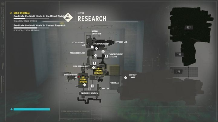 The second target is waiting in the Synchronicity Lab, on the upper level - Control: Removing mold - walkthrough - Side Quests - Control Guide