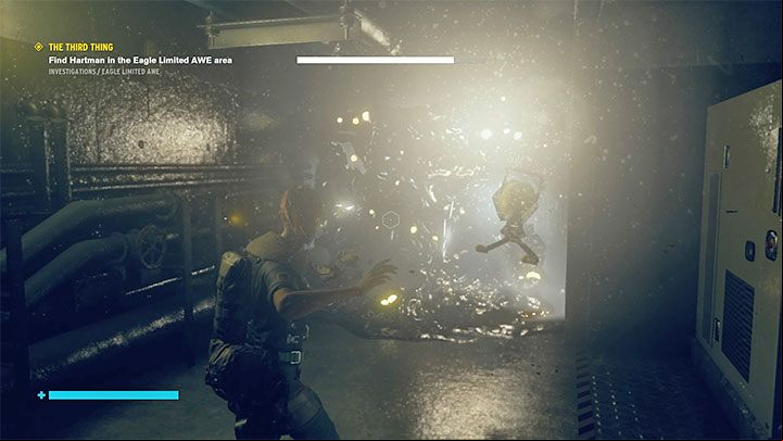 After the battle, go through the south ageway, which is the one with the AWE Loading Bay sign - Control AWE: The Third Thing - Eagle Limited walkthrough - Walkthrough - Control Guide