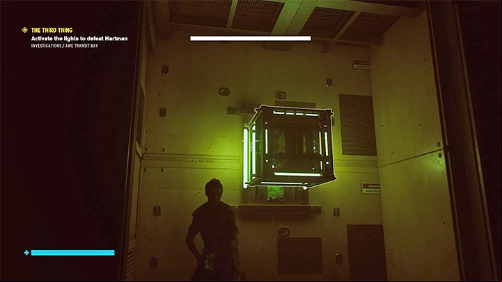 Destroying the red blocks will unlock access to the cage - you can fly in there and take out the power core from the slot - Control AWE: The Third Thing - Eagle Limited walkthrough - Walkthrough - Control Guide