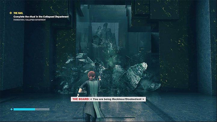 By touching the right wall you will select the Fracture ability - Control: The Foundation - walkthrough - Walkthrough - Control Guide