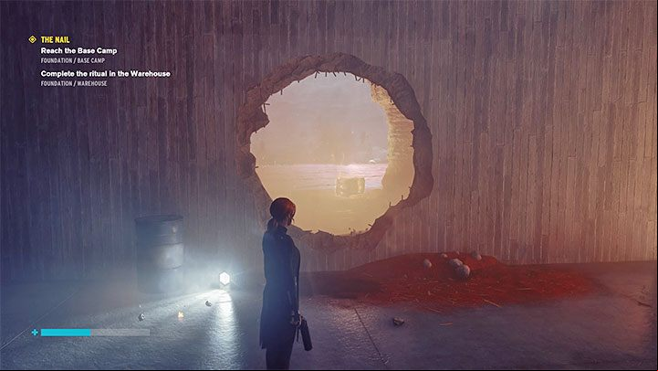 Placing the core in the slot will allow you to activate the elevator and take it to Level 6 (Upper Warehouse) - Control: The Nail, Warehouse and Collapsed Department - walkthrough - Walkthrough - Control Guide
