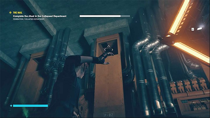 By ripping out the shields you will be able to throw the power core into the hole above the generator - Control: The Nail, Warehouse and Collapsed Department - walkthrough - Walkthrough - Control Guide
