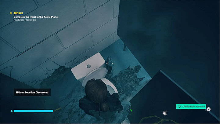 The hidden area is a section of the toilet - Control The Foundation: Hidden places - secrets - Secrets - Control Guide