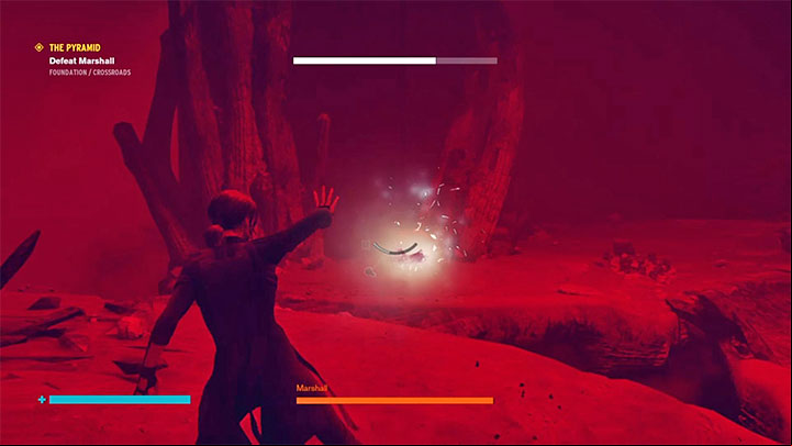 Marshall is not a very difficult boss, but the battle with her will take you a few minutes since she has a lot of health - Control: The Pyramid - walkthrough - Walkthrough - Control Guide