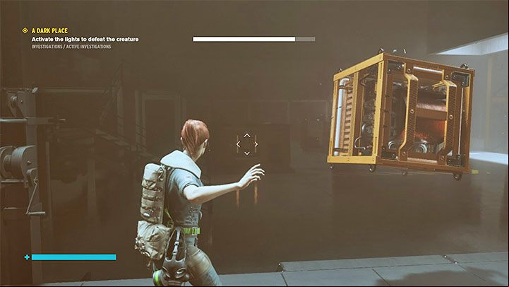Turn to the right and throw the core into the slot shown in the picture - Control AWE: A Dark Place walkthrough - Walkthrough - Control Guide