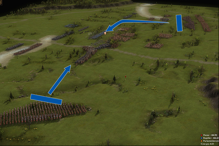 On the left side, you will face a sizeable team of cavalry - Battle of Naseby | Roundheads versus Cavaliers Campaign - Roundheads versus Cavaliers Campaign - Cossacks 3 Game Guide