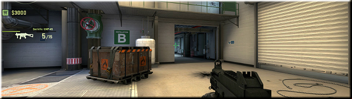 The aforementioned corridor underneath the balcony - Mission 3 Lite Lite It Up - Missions - CS GO Game Guide