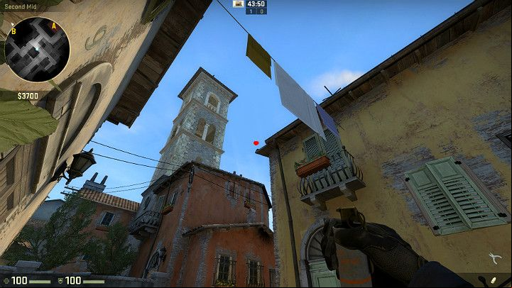 Put your back against the wall and aim at the marked spot - Inferno | Tournament Maps in CS GO - Tournament Maps in Counter Strike: Global Offensive - CS GO Game Guide