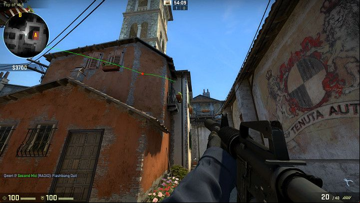 The grenade will bounce off the wall and explode in the age leading to bombsite A and the Counter-Terrorist Spawn Zone - Inferno | Tournament Maps in CS GO - Tournament Maps in Counter Strike: Global Offensive - CS GO Game Guide