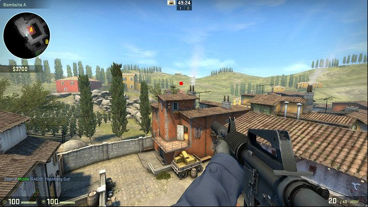 The grenade will bounce off an invisible wall and explode right above the balcony - Inferno | Tournament Maps in CS GO - Tournament Maps in Counter Strike: Global Offensive - CS GO Game Guide