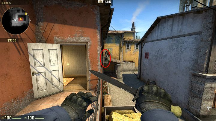 You can also jump to the marked balcony and use it to reach the roof in the distance - Inferno | Tournament Maps in CS GO - Tournament Maps in Counter Strike: Global Offensive - CS GO Game Guide