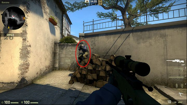 If you are protecting the age presented in the screenshot, you can ask your ally to crouch on the marked pile of wood and jump on his shoulders - Inferno | Tournament Maps in CS GO - Tournament Maps in Counter Strike: Global Offensive - CS GO Game Guide