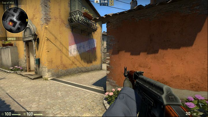 Moving from the direction of the Counter-Terrorist Spawn Zone, you can take a good sniping position (see picture) - Inferno | Tournament Maps in CS GO - Tournament Maps in Counter Strike: Global Offensive - CS GO Game Guide