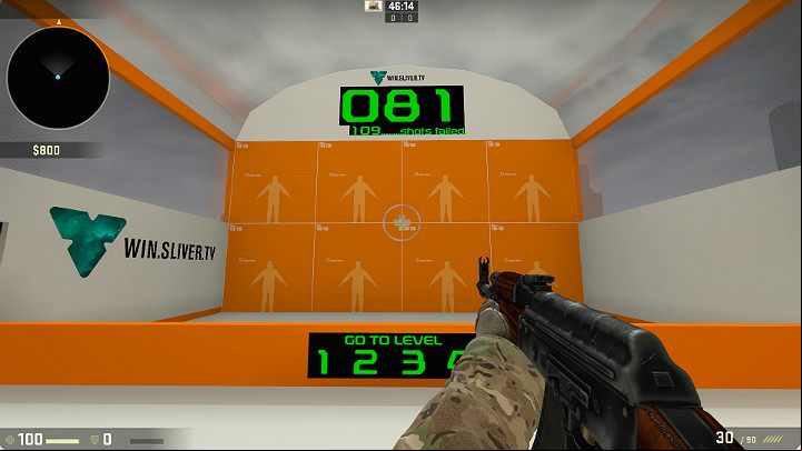 After getting satisfactory results in the first test from the side , select the Amount option and set the number of targets to 50 or 100 - Mouse configuration in CS GO - Proper configuration - CS GO Game Guide
