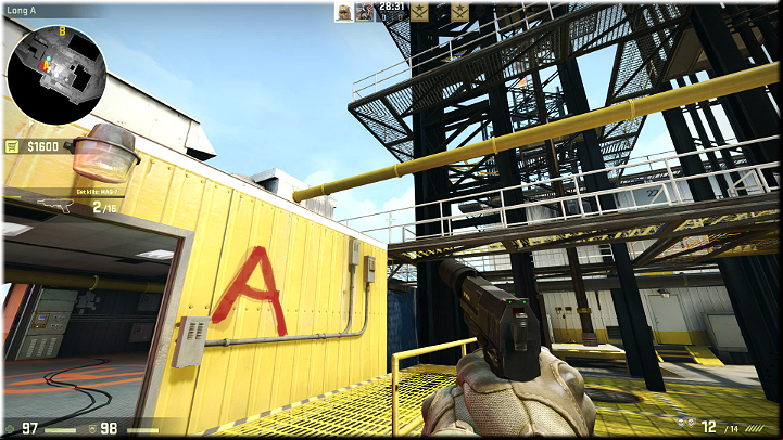 While exiting the main room, mind the roof of the building, because opponents tend to jump off it to get inside faster - do not let yourself be surprised - Mission 8 - Black Gold - Rigged - Missions - CS GO Game Guide