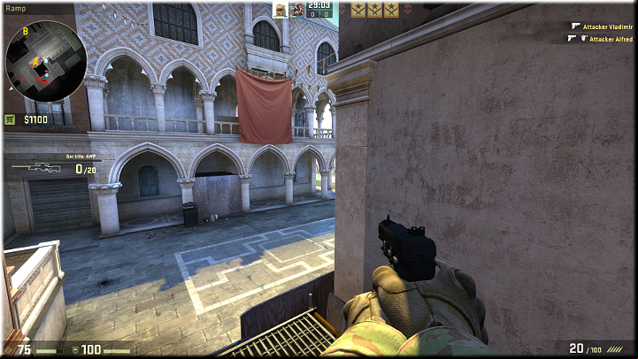 The wall on the right provides excellent cover - Mission 14 - Canals - Lead in the Water - Missions - CS GO Game Guide