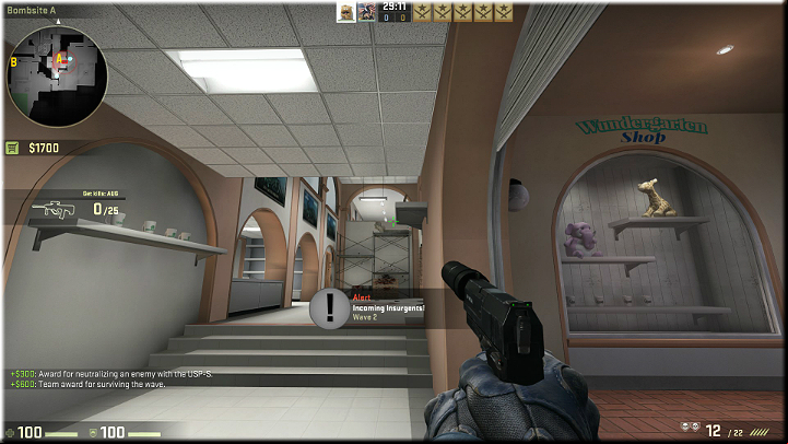 Opponents will often jump off the corridor above the scaffolding - Mission 16 - Thrill - Beauty Shots - Missions - CS GO Game Guide